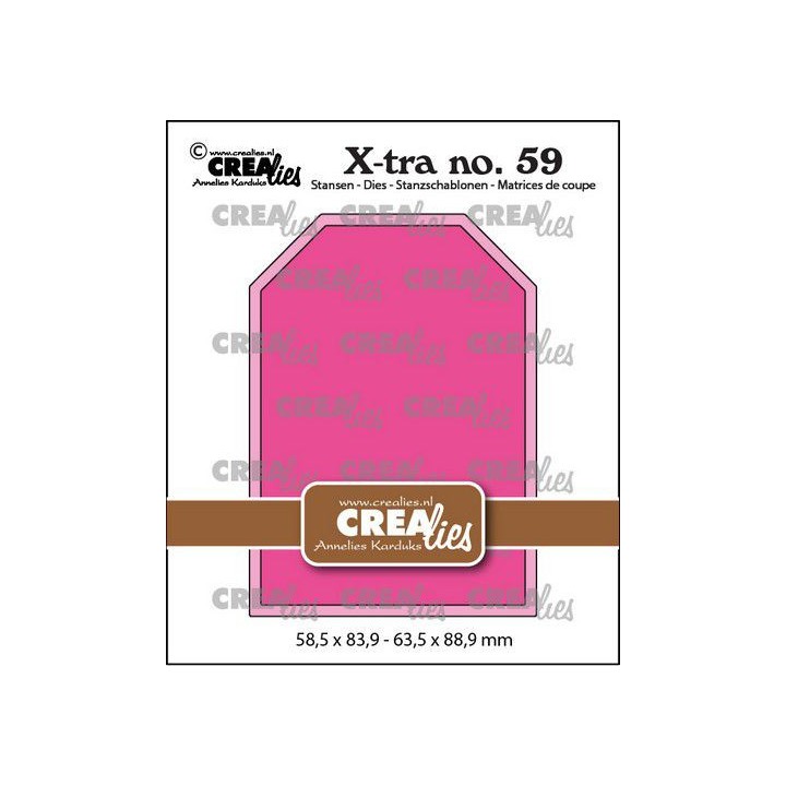 (CLXTRA59)Crealies Xtra no. 59 ATC Label glad 58,5x83,9 - 63,5x88,9mm