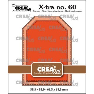 (CLXTRA60)Crealies Xtra no. 60 ATC Tag with stitchlines 58,5x83,9 - 63,5x88,9mm