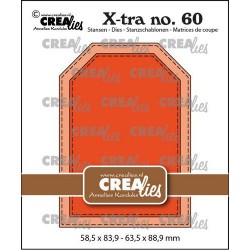 (CLXTRA60)Crealies Xtra no. 60 ATC Tag with stitchlines 58,5x83,9 - 63,5x88,9mm
