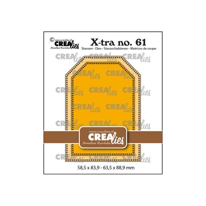 (CLXTRA61)Crealies Xtra no. 61 ATC Tag with dots 58,5x83,9 - 63,5x88,9mm