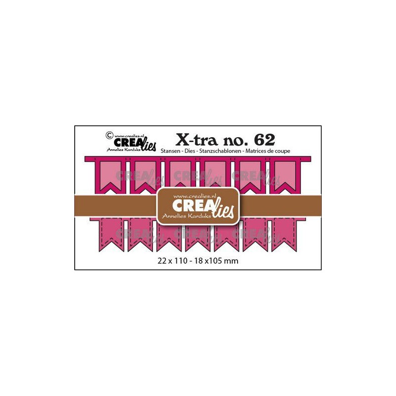 (CLXTRA62)Crealies Xtra no. 62 Fishtail banners 2x 22x110 - 18 x105mm