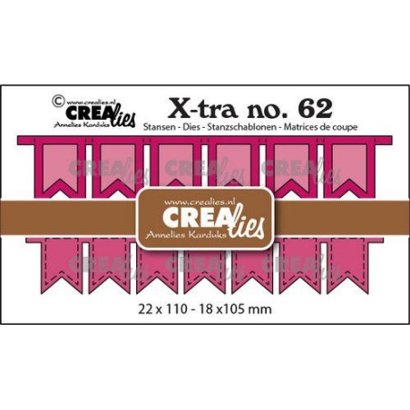 (CLXTRA62)Crealies Xtra no. 62 Fishtail banners 2x 22x110 - 18 x105mm