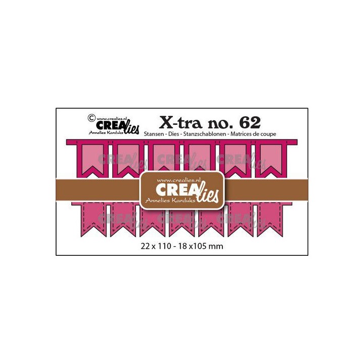 (CLXTRA62)Crealies Xtra no. 62 Fishtail banners 2x 22x110 - 18 x105mm