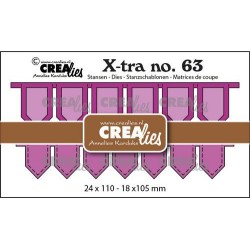 (CLXTRA63)Crealies Xtra no. 63 Banners 2x 24x110 - 18 x105mm