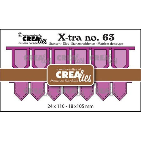(CLXTRA63)Crealies Xtra no. 63 Banners 2x 24x110 - 18 x105mm