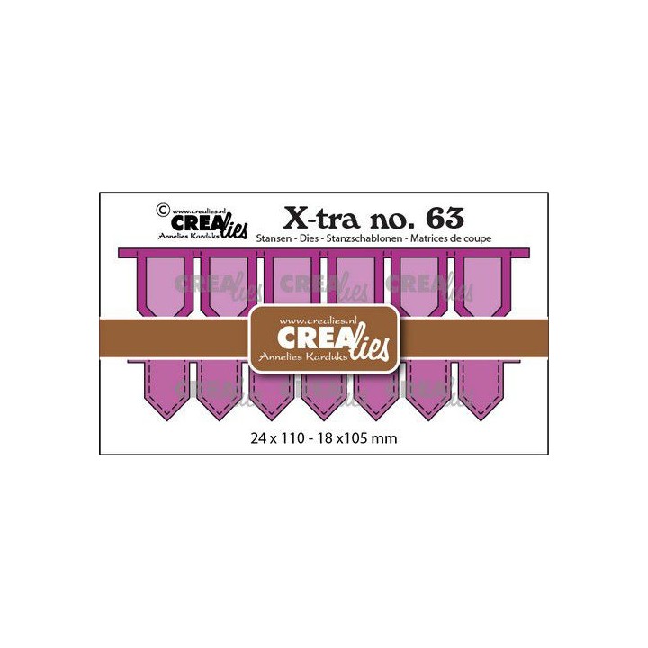 (CLXTRA63)Crealies Xtra no. 63 Banners 2x 24x110 - 18 x105mm