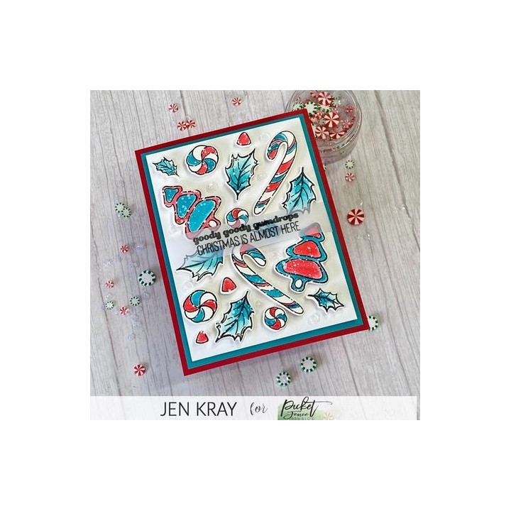 (C-139)Picket Fence Studios Build me a Gingerbread House 6x6 Inch Clear Stamps