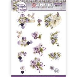 (SB10683)3D Push Out - Precious Marieke - Purple Passion - Purple Violets