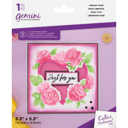 (GEM-CEF5-VIBROSE)Gemini Floral Frame Vibrant Rose Cut and Emboss Folder