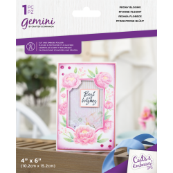 (GEM-CEF4-PEBLOOM)Gemini Floral Frame Peony Blooms Cut and Emboss Folder
