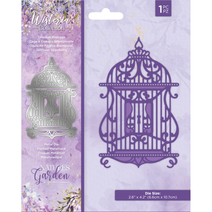(NG-WC-MD-TBC)Crafter's Companion Wisteria Collection Metal Die Timeless Birdcage