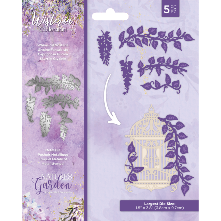 (NG-WC-MD-WWIS)Crafter's Companion Wisteria Collection Metal Die Whimsical Wisteria