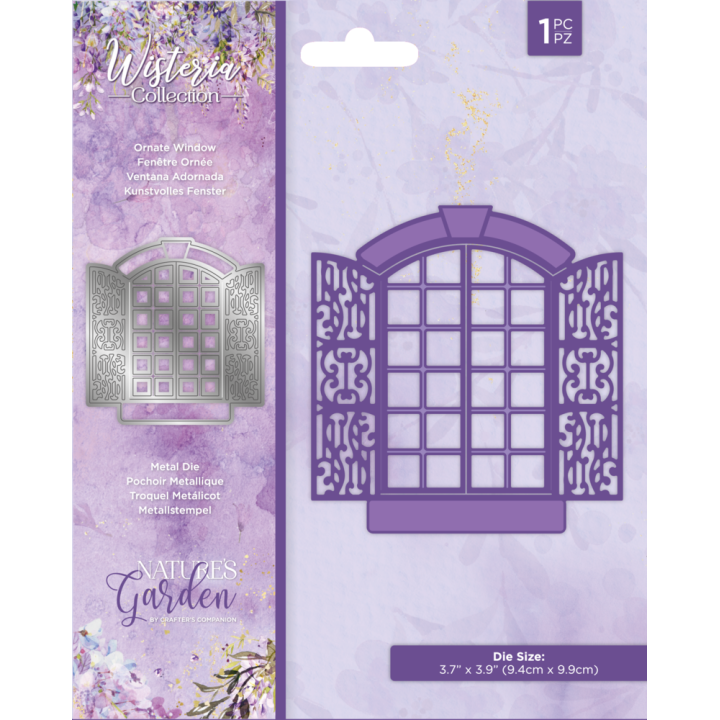 (NG-WC-MD-OWI)Crafter's Companion Wisteria Collection Metal Die Ornate Window