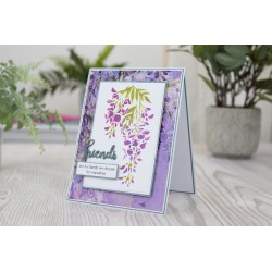 (NG-WC-EF5-WWHIS)Crafter's Companion Wisteria Collection Embossing Folder & Stencil Wisteria Whisper