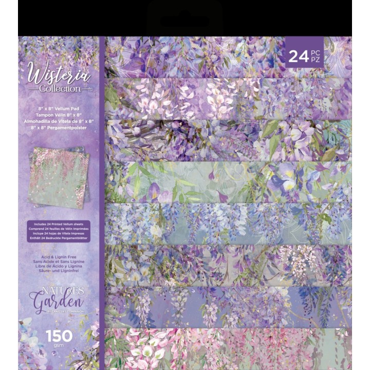 (NG-WC-VELPAD8)Crafter's Companion Wisteria Collection 8x8 Inch Vellum Pad