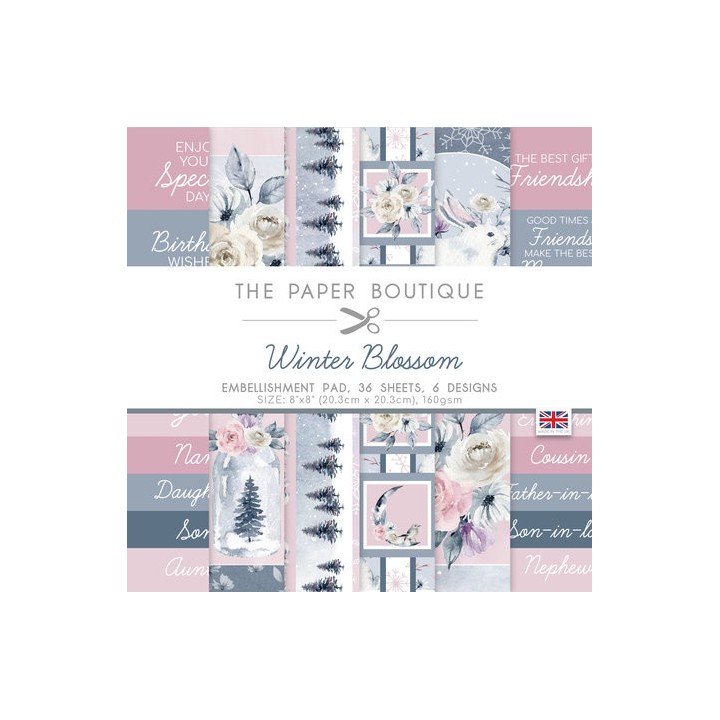 (PB1989)The Paper Boutique Winter Blossom 8x8 Inch Embellishments Pad