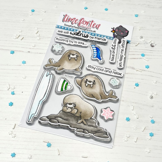 (T4T/994/Wal/Cle)Time For Tea Designs Walrus Be Friends A6 Clear Stamps