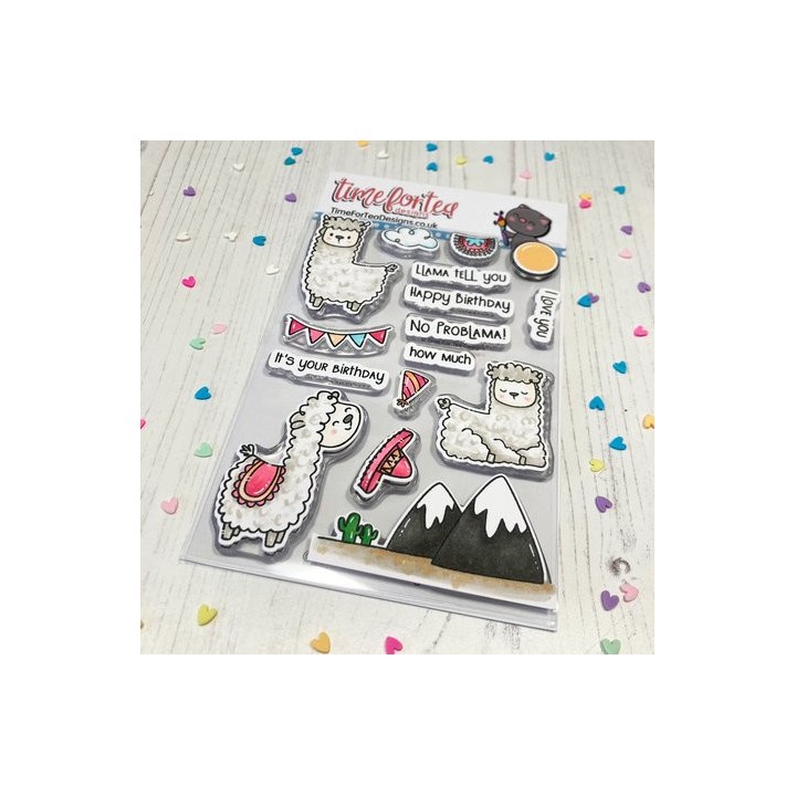 (T4T/921/Lla/Cle)Time For Tea Designs Llama Tell You A6 Clear Stamps