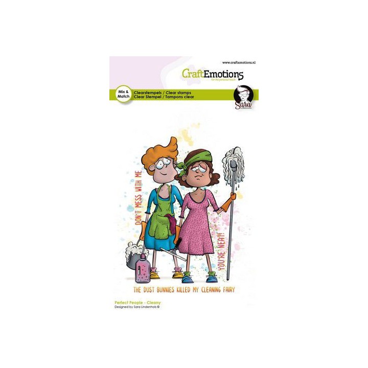 (2807)CraftEmotions clearstamps A6 - Perfect People - Cleany Sara Lindenhols