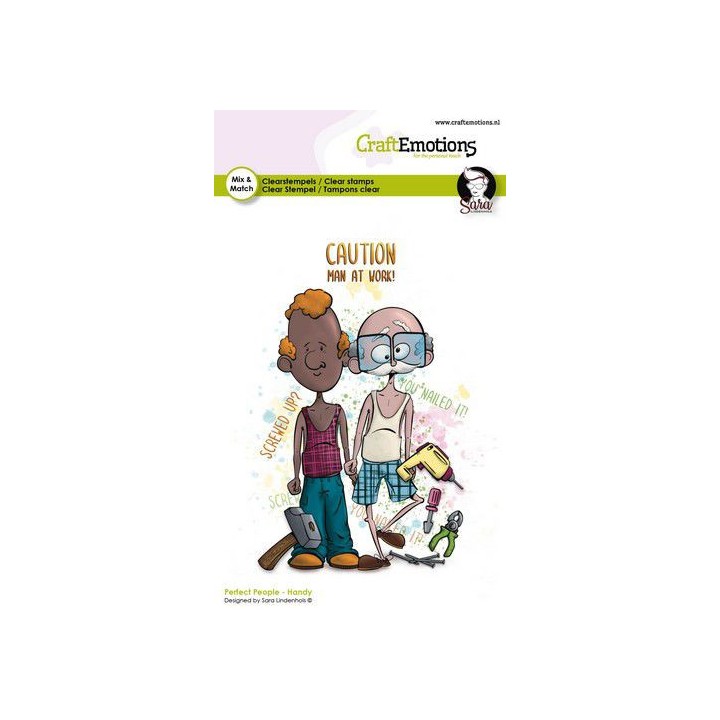 (2808)CraftEmotions clearstamps A6 - Perfect People - Handy Sara Lindenhols
