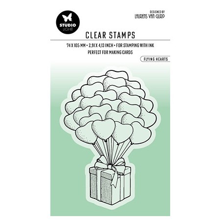 (BL-ES-STAMP349)Studio light BL Clear stamp Flying hearts By Laurens nr.349