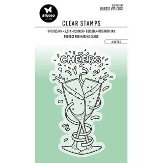 (BL-ES-STAMP353)Studio light BL Clear stamp Cheers By Laurens nr.353