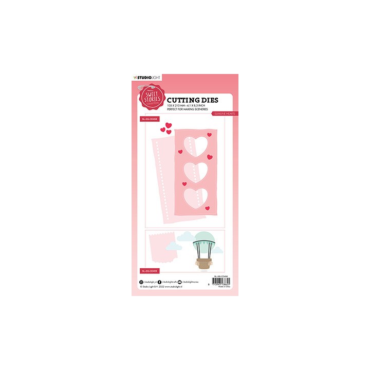 (SL-SS-CD458)Studio Light SL Cutting Die Slimline hearts Sweet Stories nr.458