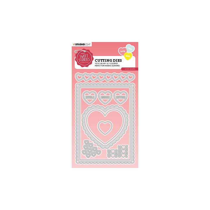 (SL-SS-CD460)Studio Light SL Cutting Die Love hearts Sweet Stories nr.460