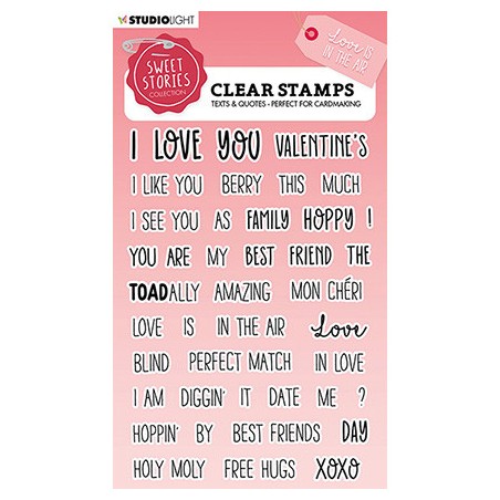 (SL-SS-STAMP329)Studio light BL Clear stamp Quotes small Love is in the air Sweet Stories nr.329