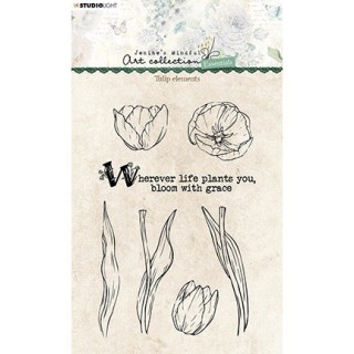 (JMA-ES-STAMP338)Studio light JMA Clear stamp Tulip elements Essentials nr.338