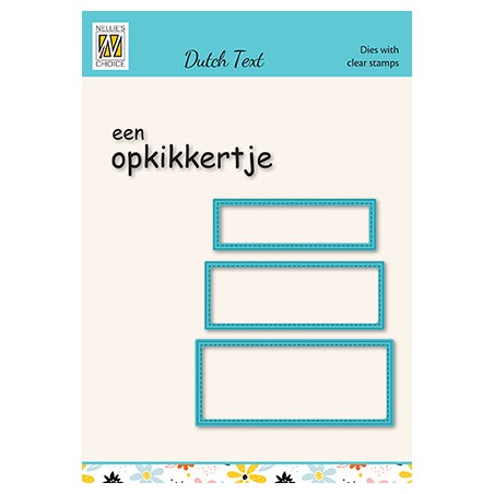 (HDCS037)Snellen Design Clearstamp +dies  - Set with Dutch text: Een opkikkertje