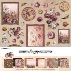 (SL-USC-PS21)Studio Light Background paper Ultimate Scrap Collection 12x12 Inch Paper Pack Vintage Flowers & Wood