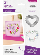 (GEM-MD-CAD-FLHE)Gemini Embroidery Frame Create-a-Card Dies Floral Heart