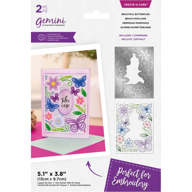 (GEM-MD-CAD-BEBU)Gemini Embroidery Frame Create-a-Card Dies Beautiful Butterflies (GEM-MD-CAD-BEBU)Gemini Embroidery Frame Create-a-Card Dies Beautiful Butterflies