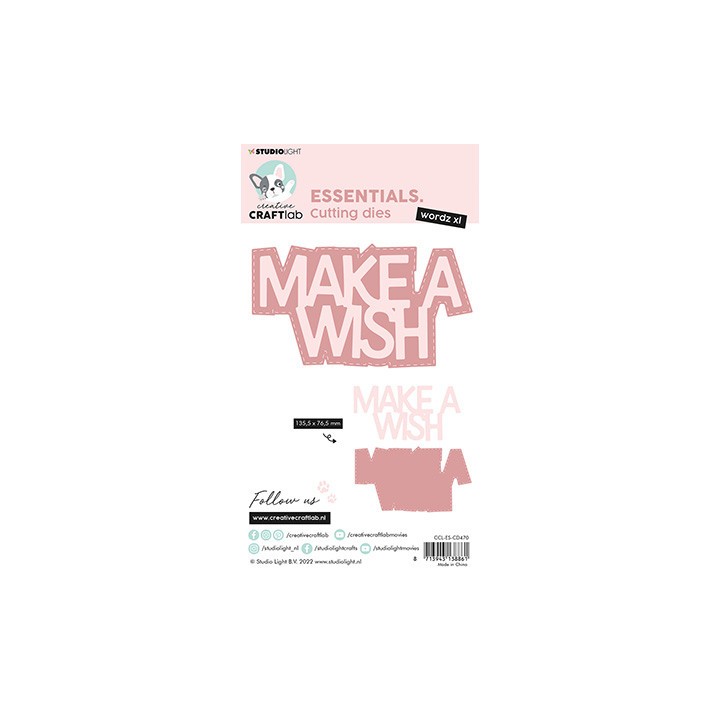 (CCL-ES-CD470)Studio Light Cutting Die Make a wish Essentials Wordz XL nr.470
