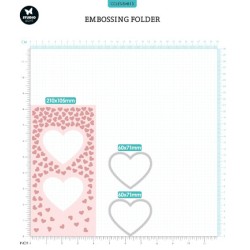 (CCL-ES-EMB13)Studio Light Embossing Folder Slimline hearts Essentials nr.13