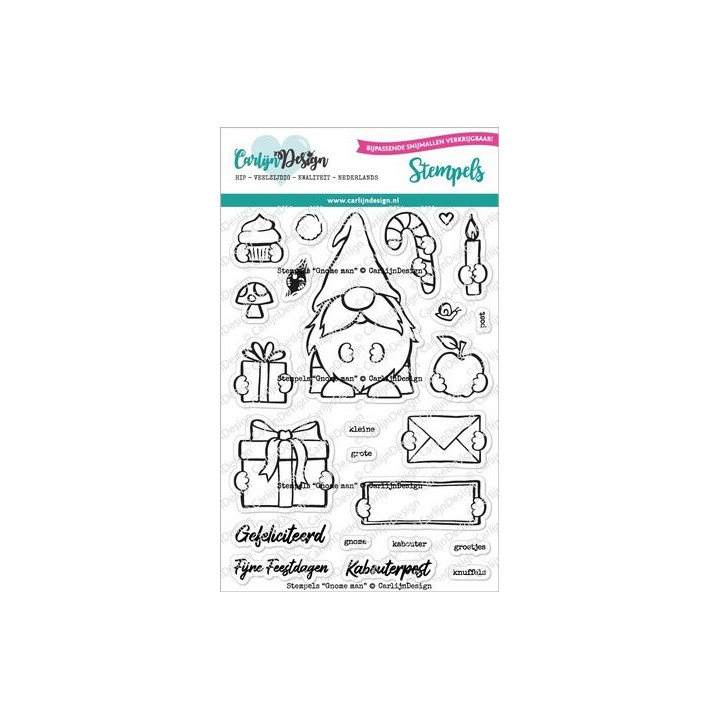 (CDST-0092)CarlijnDesign Clear Stamps Gnome Man