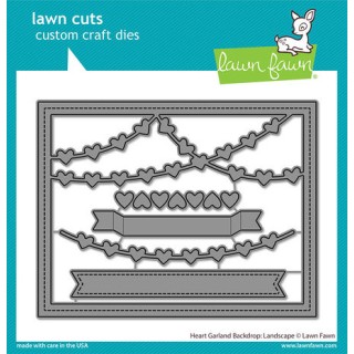 (LF3021)Lawn cuts Heart Garland Backdrop: Landscape Dies