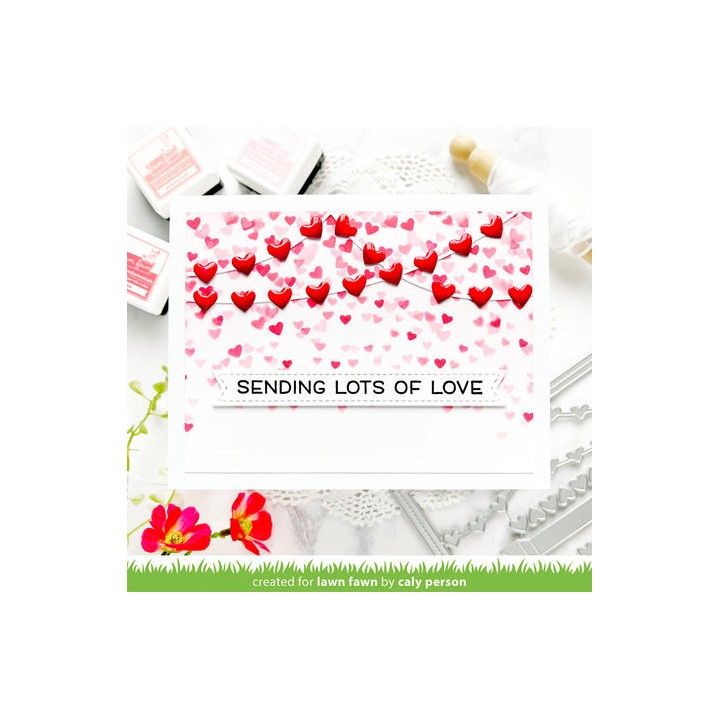 (LF3021)Lawn cuts Heart Garland Backdrop: Landscape Dies