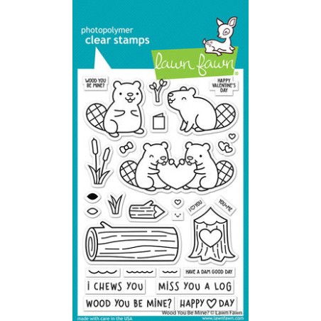 (LF3011)Lawn Fawn Wood You Be Mine? Clear Stamps