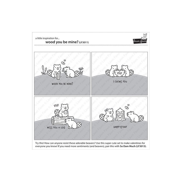 (LF3011)Lawn Fawn Wood You Be Mine? Clear Stamps