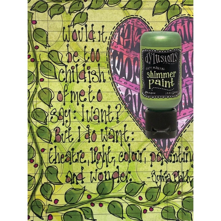 (DYU81364)Ranger Dylusions Shimmer Paint Flip Cap Bottle - Dirty Martini