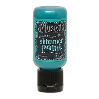 (DYU81487)Ranger Dylusions Shimmer Paint Flip Cap Bottle - Vibrant Turquoise