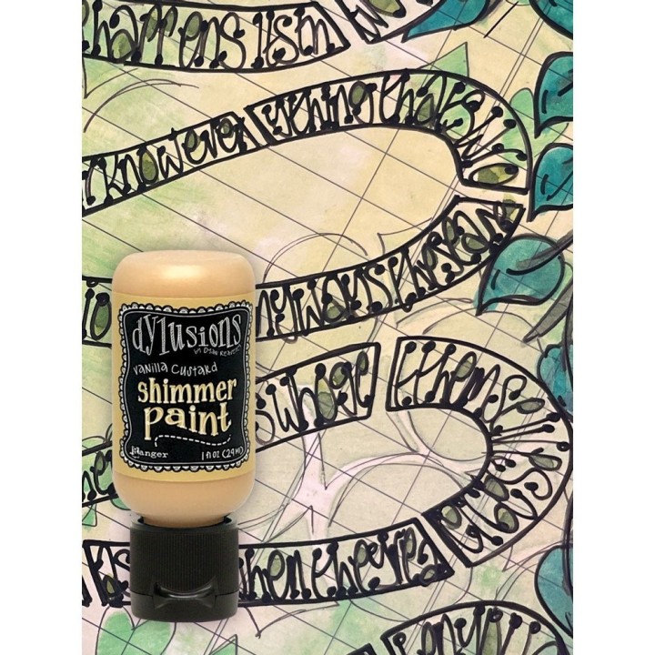 (DYU81470)Ranger Dylusions Shimmer Paint Flip Cap Bottle - Vanilla Custard