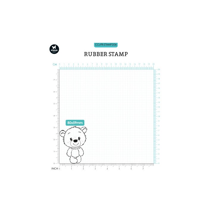 (CCL-FR-STAMP306)Studio light Rubber stamp Ted standing Friendz nr.306