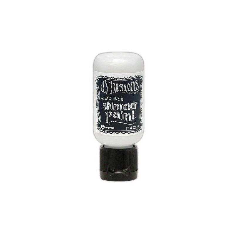 (DYU81494)Ranger Dylusions Shimmer Paint Flip Cap Bottle - White Linen