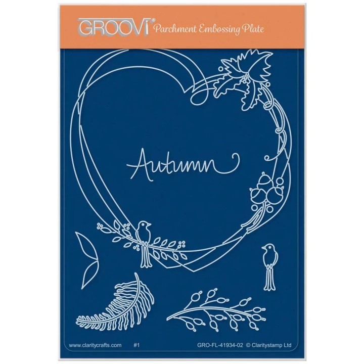 (GRO-FL-41934-02)Groovi® plate A6 BARBARA'S BIJOU ENTWINED AUTUMN WREATH