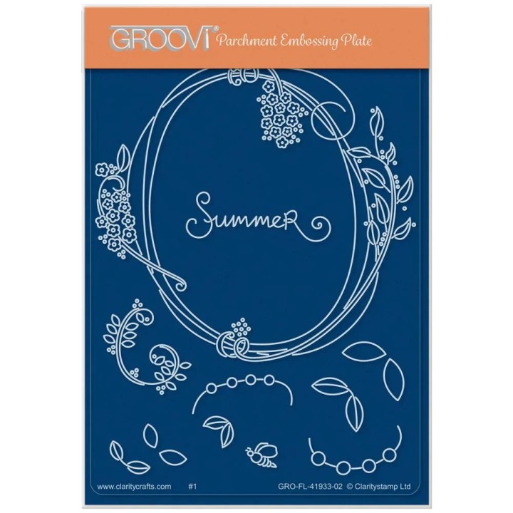 (GRO-FL-41933-02)Groovi® plate A6 BARBARA'S BIJOU ENTWINED SUMMER WREATH