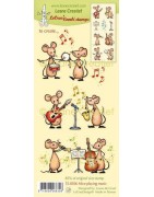 (55.8306)LeCrea - combi clear stamp Mice playing Music