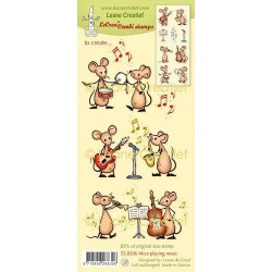 (55.8306)LeCrea - combi clear stamp Mice playing Music